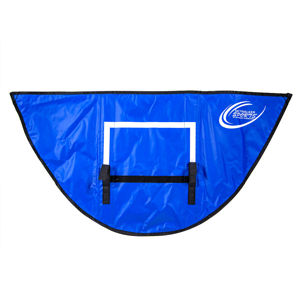 Backboard for blue basketball hoop game. 