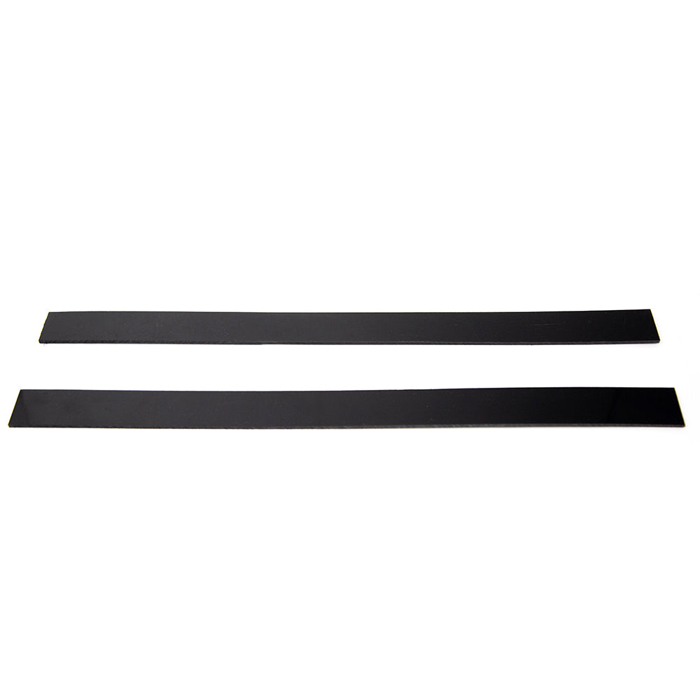 Black plastic strips designed to keep hoop on backboard. 