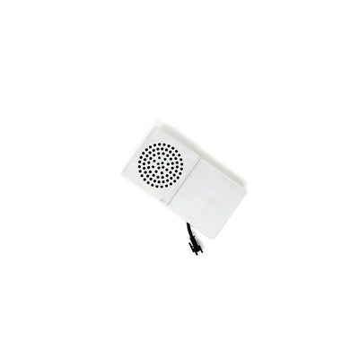White sound box designed for mini trampolines. 
