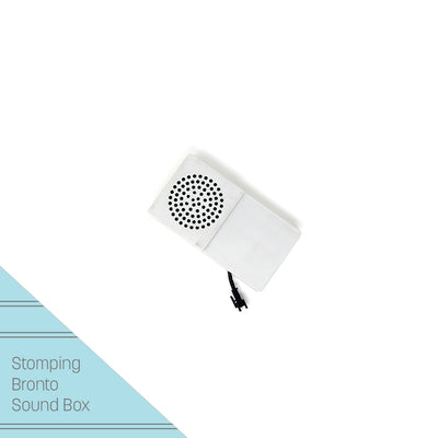 White plastic sound box for Stomping Bronto mini trampoline. 