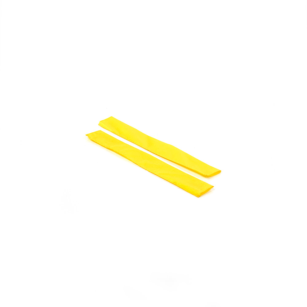 Two yellow polyester handrail sleeves. 
