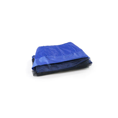 40-inch blue spring pad with black lower net attached. 