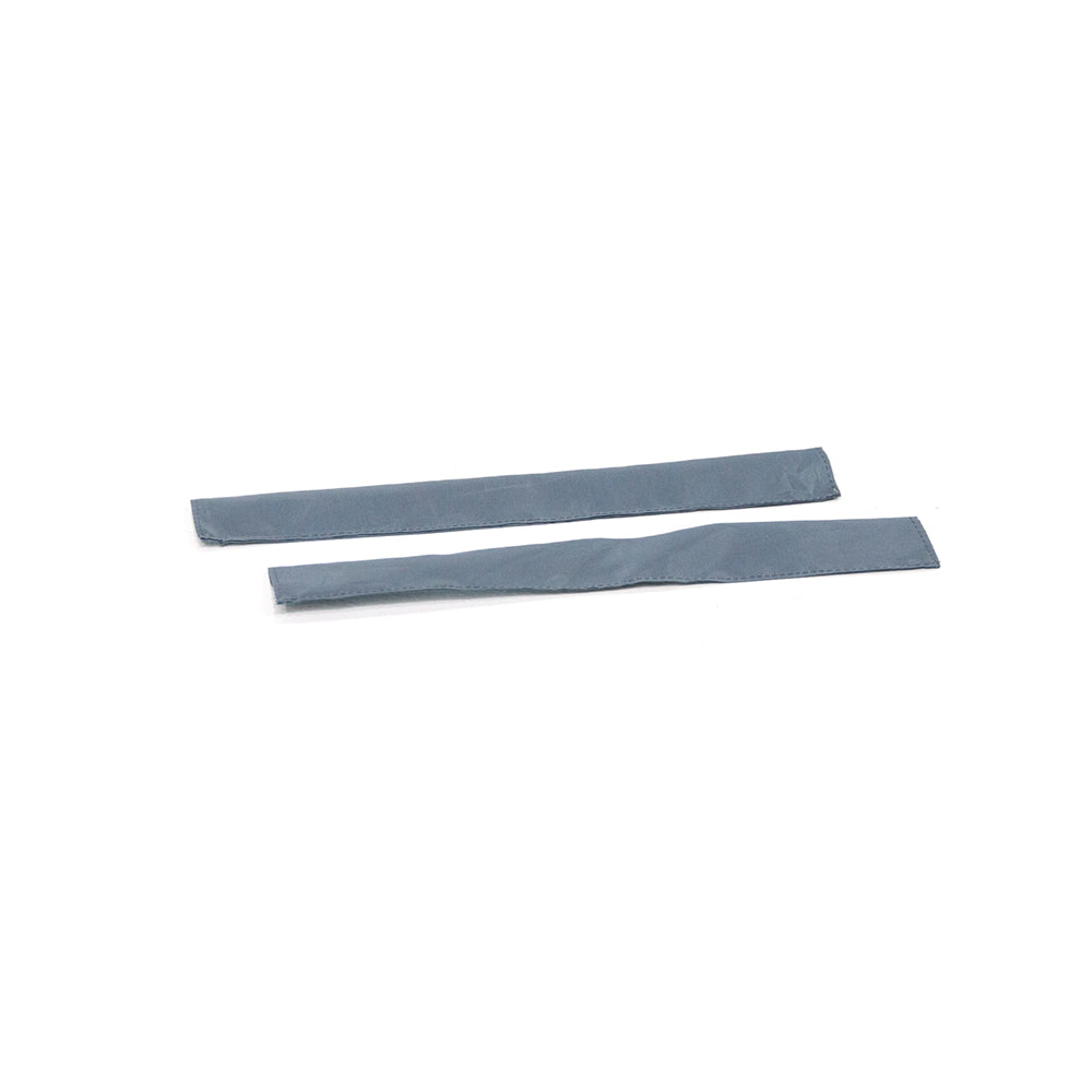 Two dark gray handrail sleeves. 