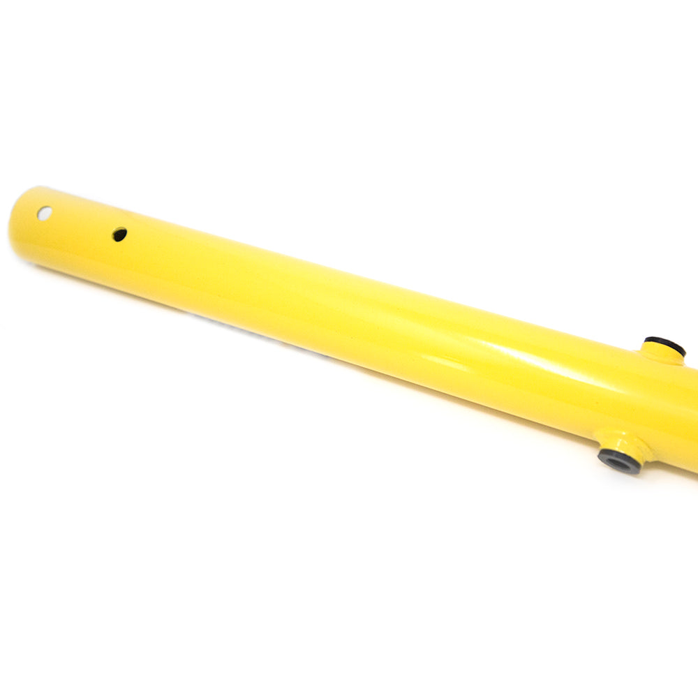 Pole piece with yellow powder-coated finish.
