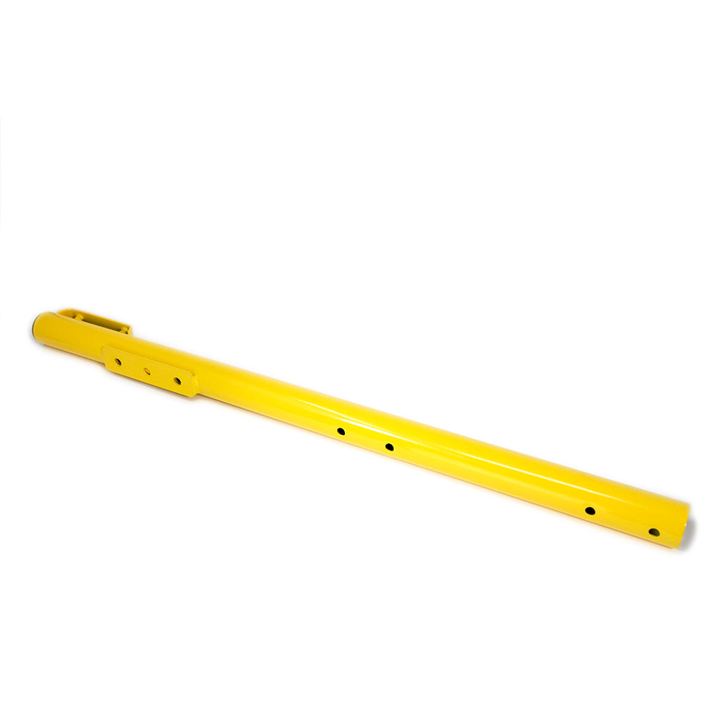 Seat pole is made from yellow powder-coated steel.