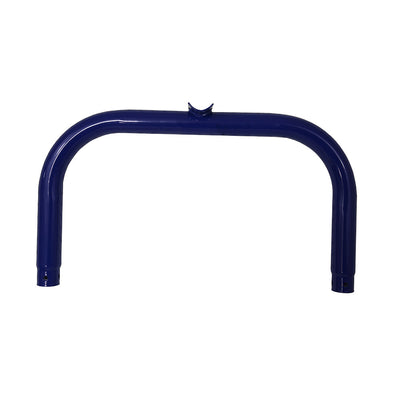 U-shaped frame piece constructed from blue powder-coated steel. 