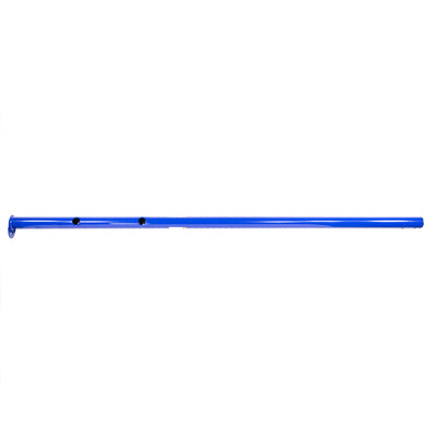 Blue upright tube is made of powder-coated steel. 