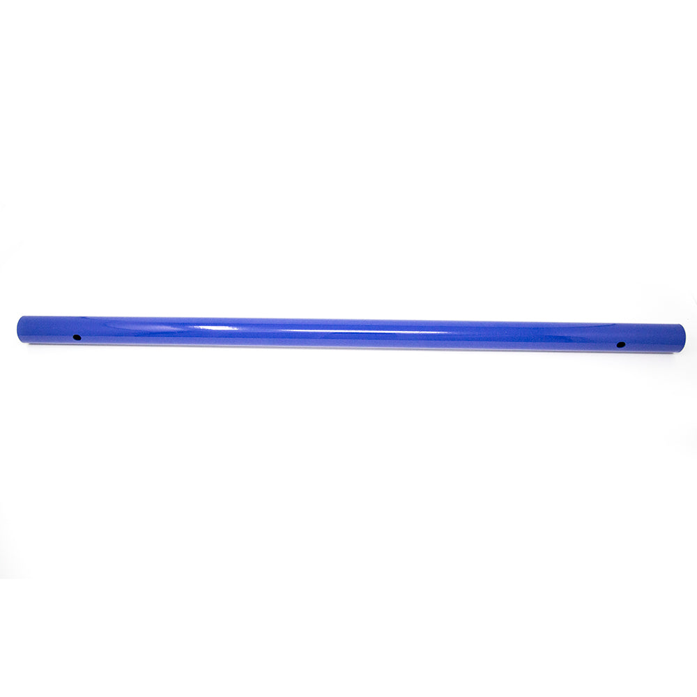 Blue cross bar is made from powder-coated steel. 