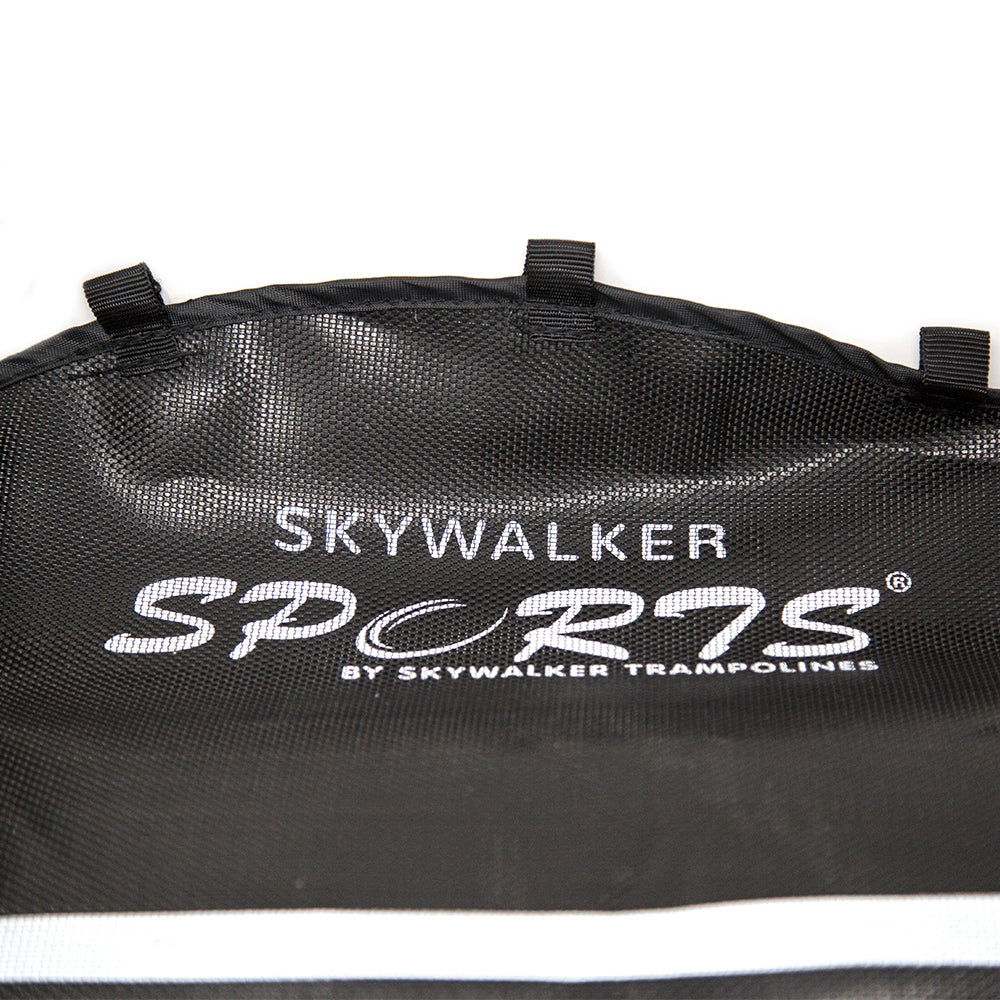 Close-up view of the Skywalker Sports printed logo. 