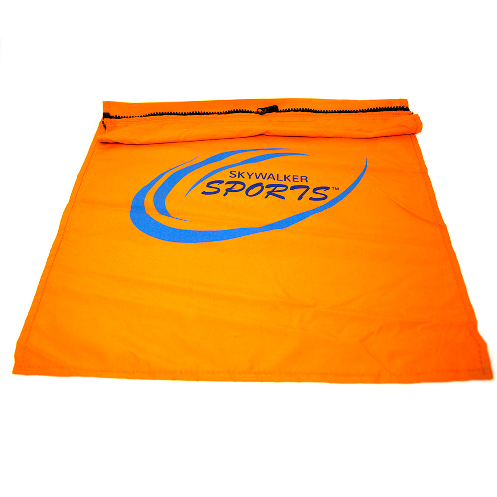 Orange banner cloth with the blue "Skywalker Sports" logo on it. 
