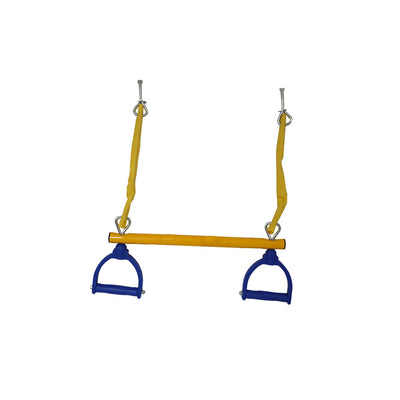 Yellow and blue colored flying rings. 