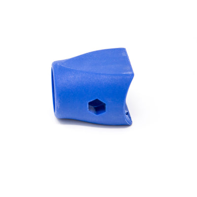 Blue plastic protector to cover joints.