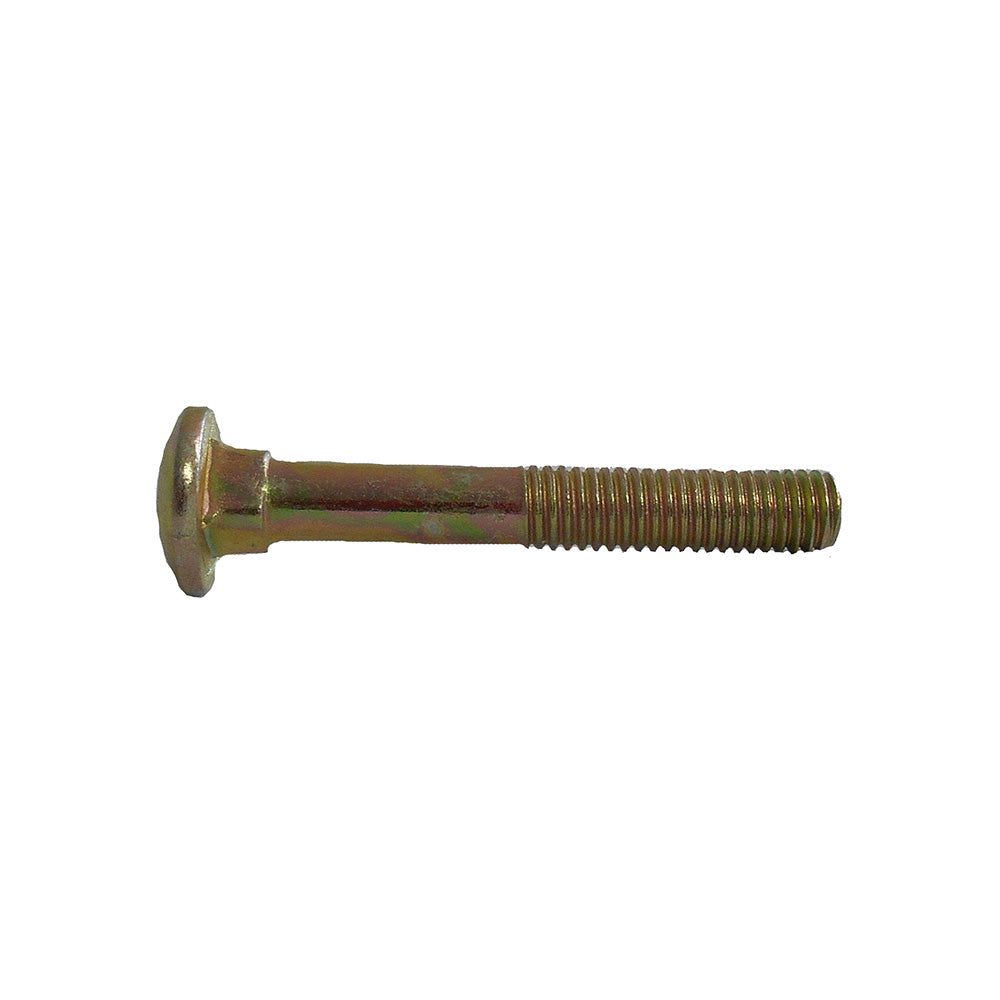 Bronze-colored M8x60mm bolt seen from a side angle. 