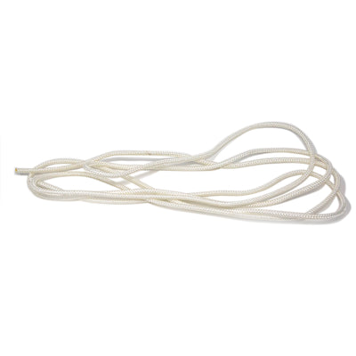 White cord for basketball hoop accessory. 