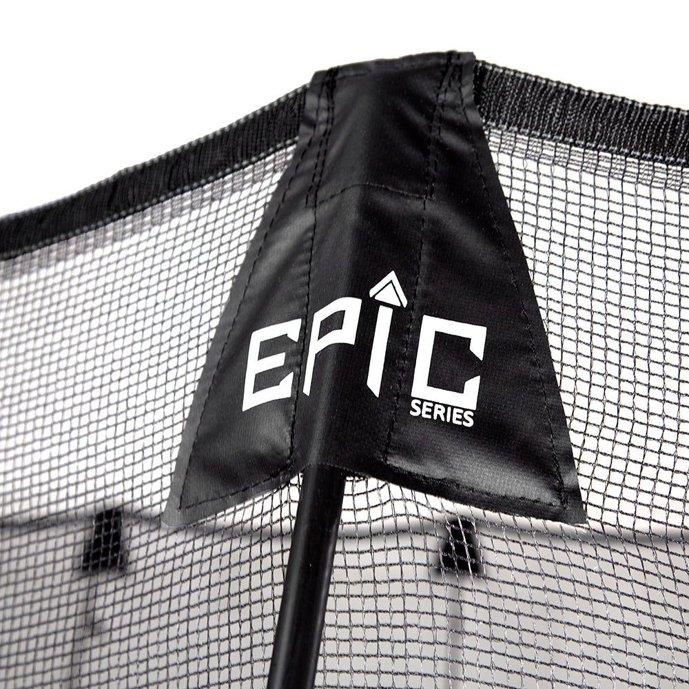 A close-up view of the words "Epic Series" printed onto the flex rod pocket.
