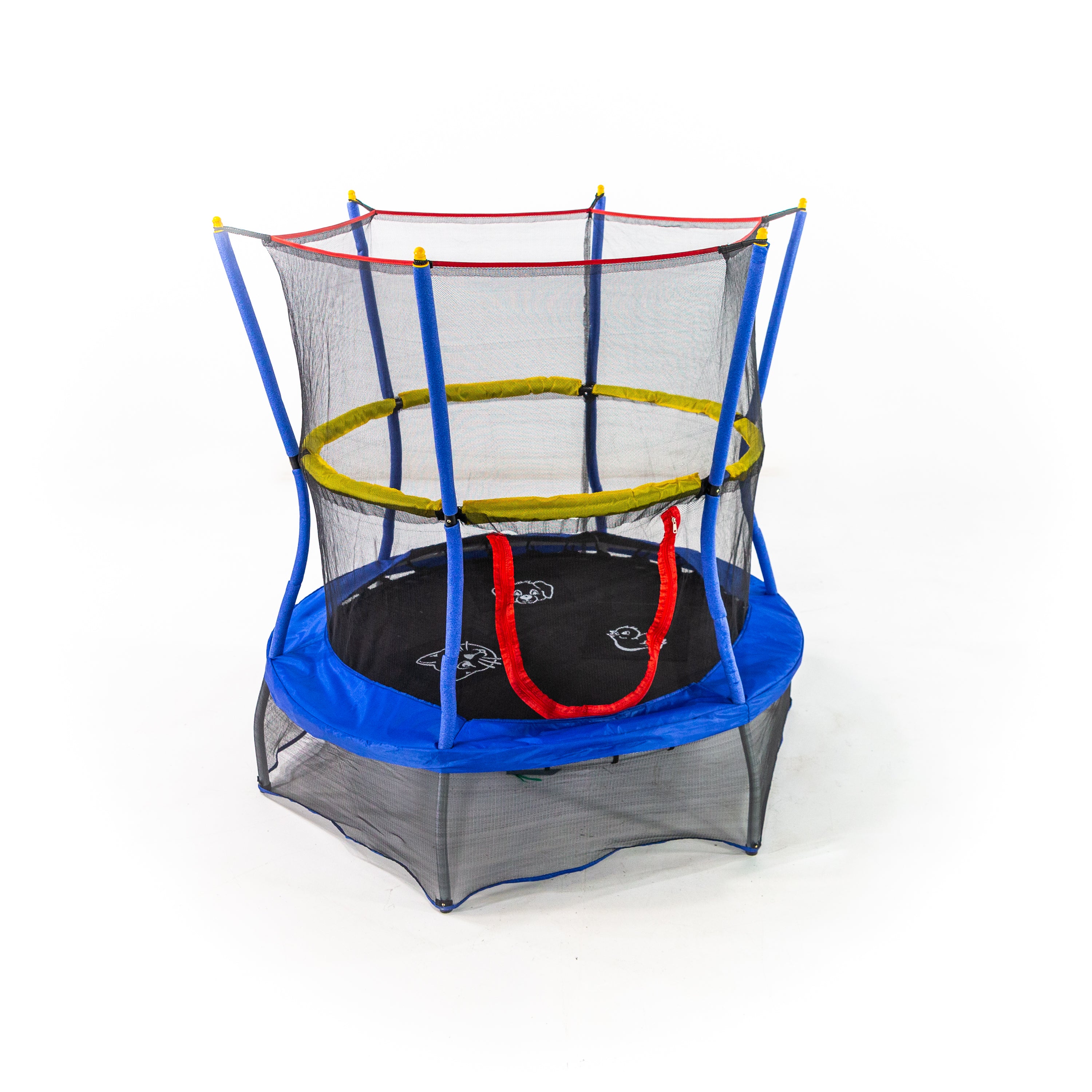 55" Round Bounce-N-Learn Interactive Mini Trampoline with Enclosure and Sound