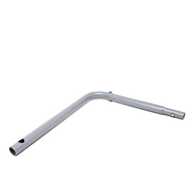 Left lower frame tube is constructed from steel with a gray powder coat. 