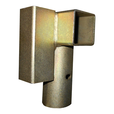 Durable galvanized steel T-socket compatible with 14-foot round trampolines. 