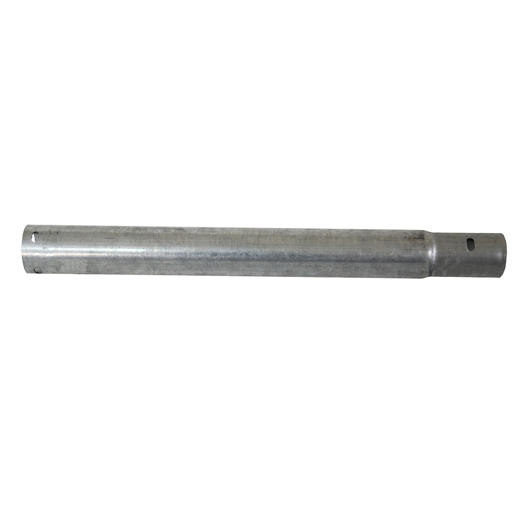 Galvanized steel straight leg extension designed for 8-foot by 14-foot trampolines.