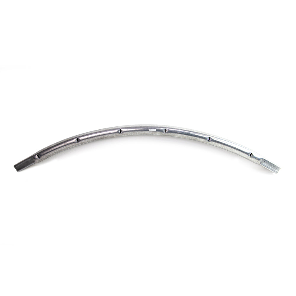 The curved main frame top tube is made of rust-resistant galvanized steel. 