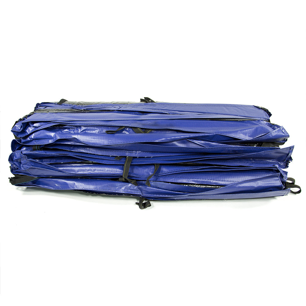Blue PVC spring pad designed for 15-foot square trampoline. 