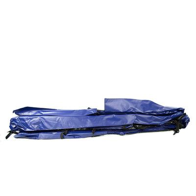 The blue spring pad is made out of thick, UV-resistant PVC material. 
