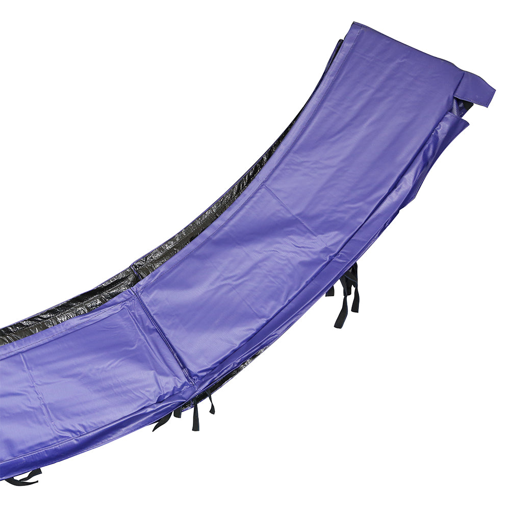 Blue UV-resistant spring pad is designed for 14-foot round trampoline. 