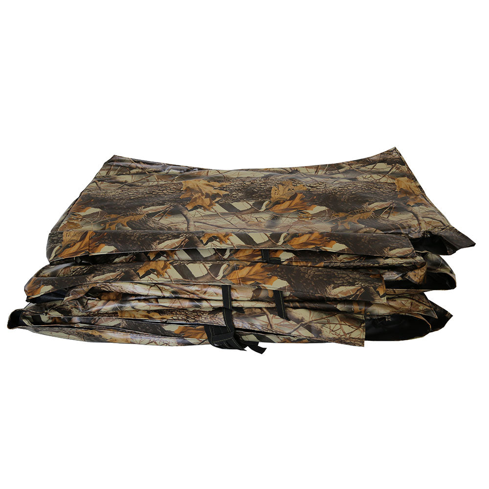 Camouflage spring pad is designed for 15-foot round trampoline. 