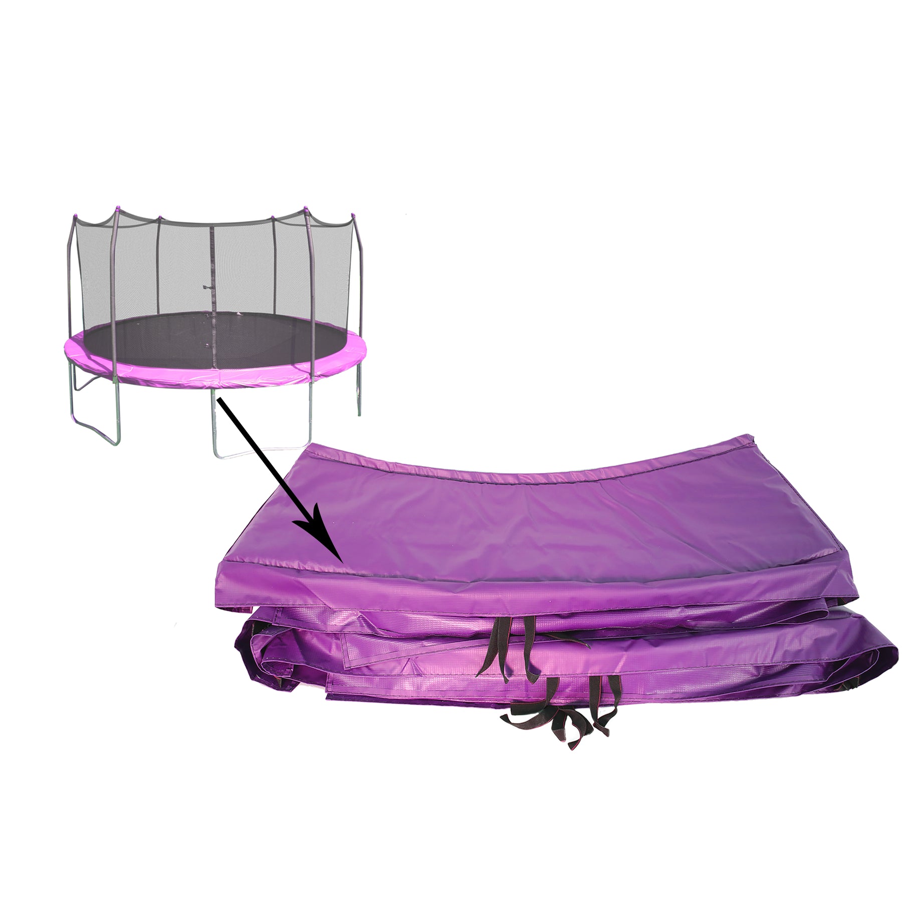 Exacme Premium Thick Trampoline Pad With Opening, 12 Foot Spring Cover  Replacement With Srorage Bag, Trampoline Safety Pad Accessory (Purple)
