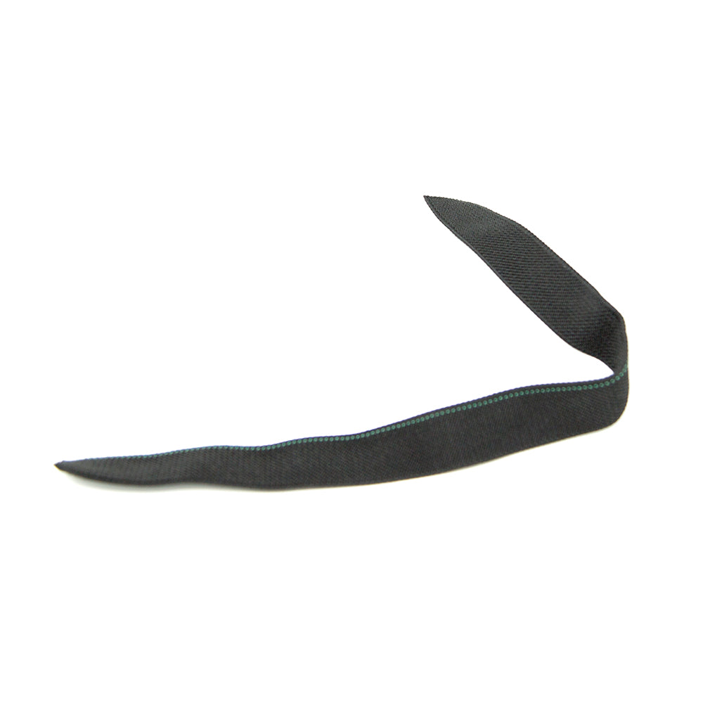 Black strap to help tie spring pad to trampoline. 