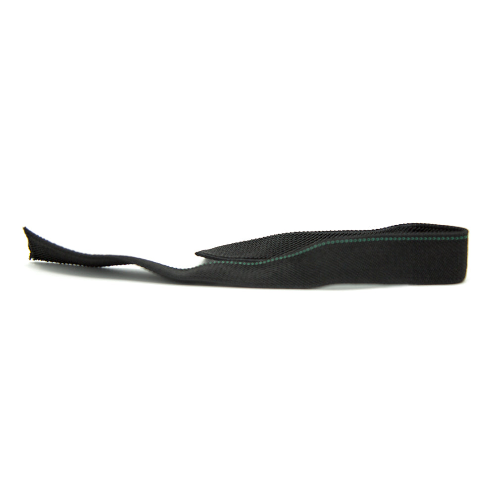 Black fabric spring pad strap. 