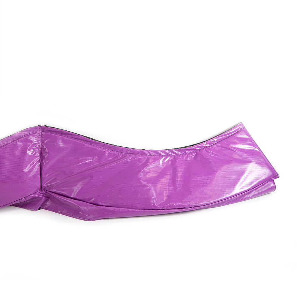 Purple spring pad has a unique shape to fit the cloud trampoline. 
