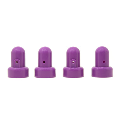 Four purple pole caps. 