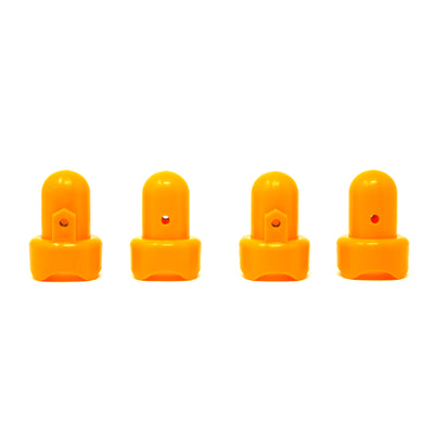 Four yellowish-orange pole caps. 