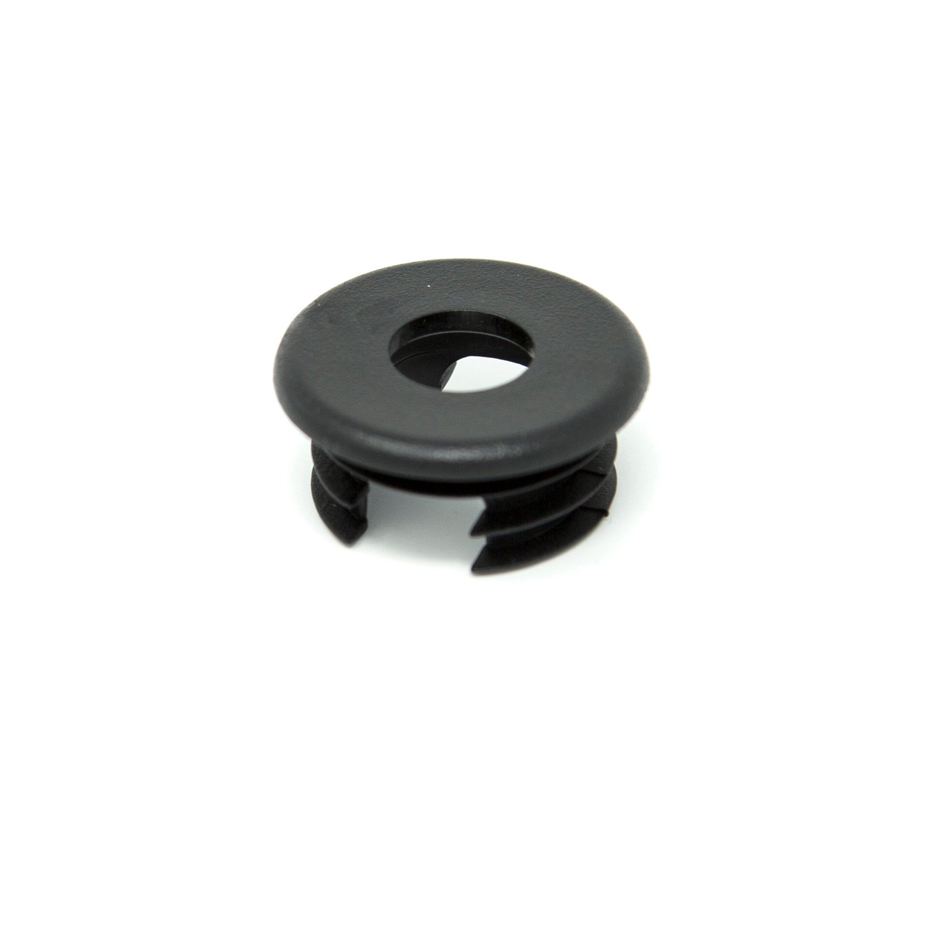 Black plastic end cap. 