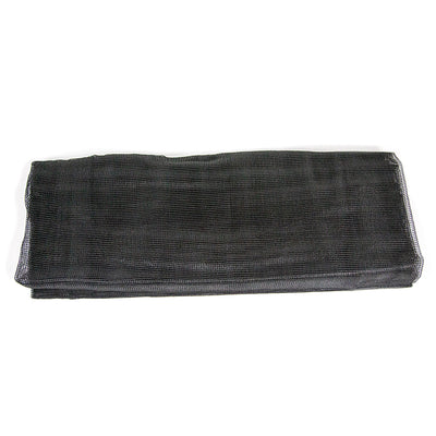 Black enclosure net designed for 15-foot oval trampoline. 
