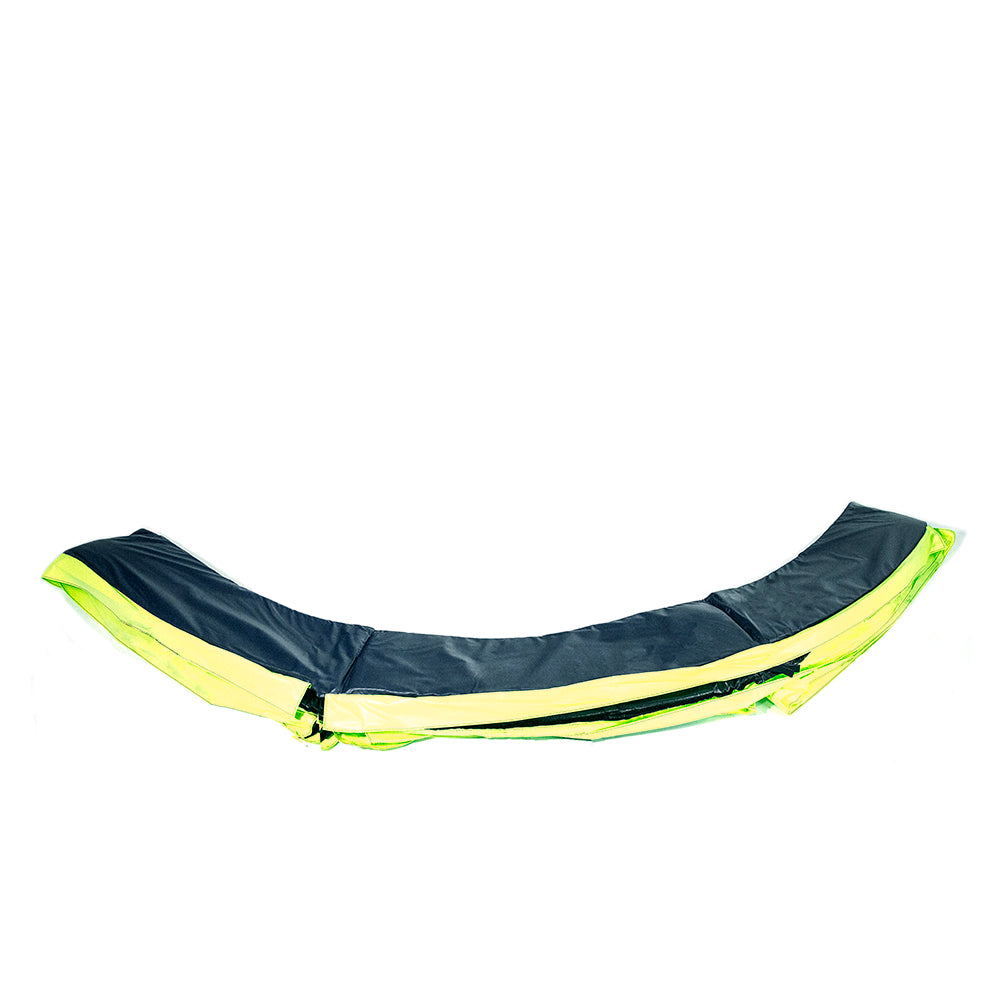 The spring pad features two colors: navy and lime green. 