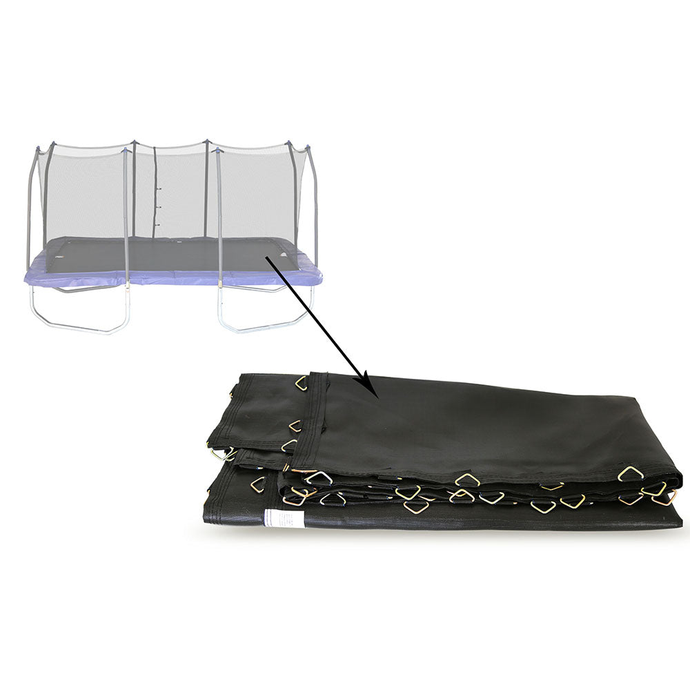 The polypropylene jump mat is UV-resistant and woven to prevent slipping. 