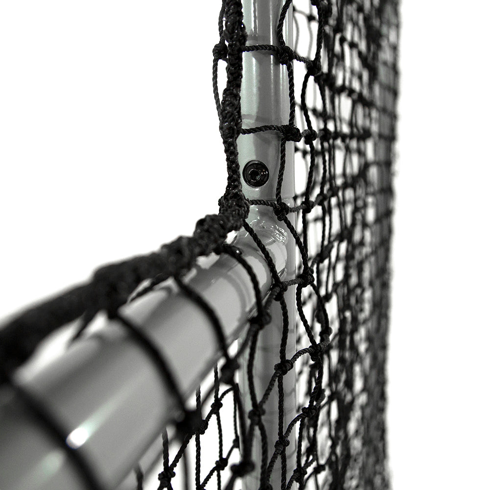 Close-up view of the pillowcase style net covering the powder-coated steel frame.