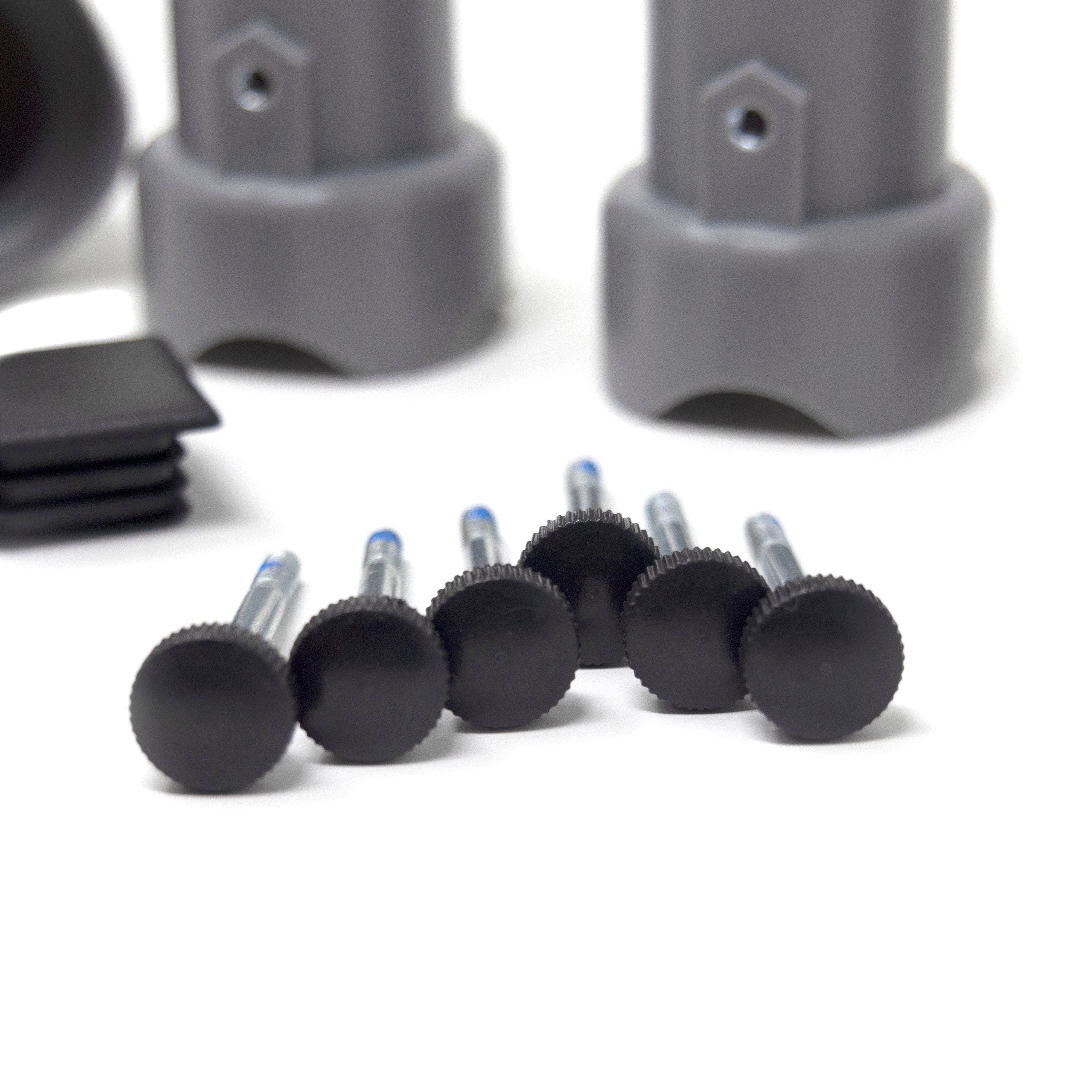 Large Grey Pole Cap Kit with Bolts and End Caps (Set of 6) 8049, 1016, 8003