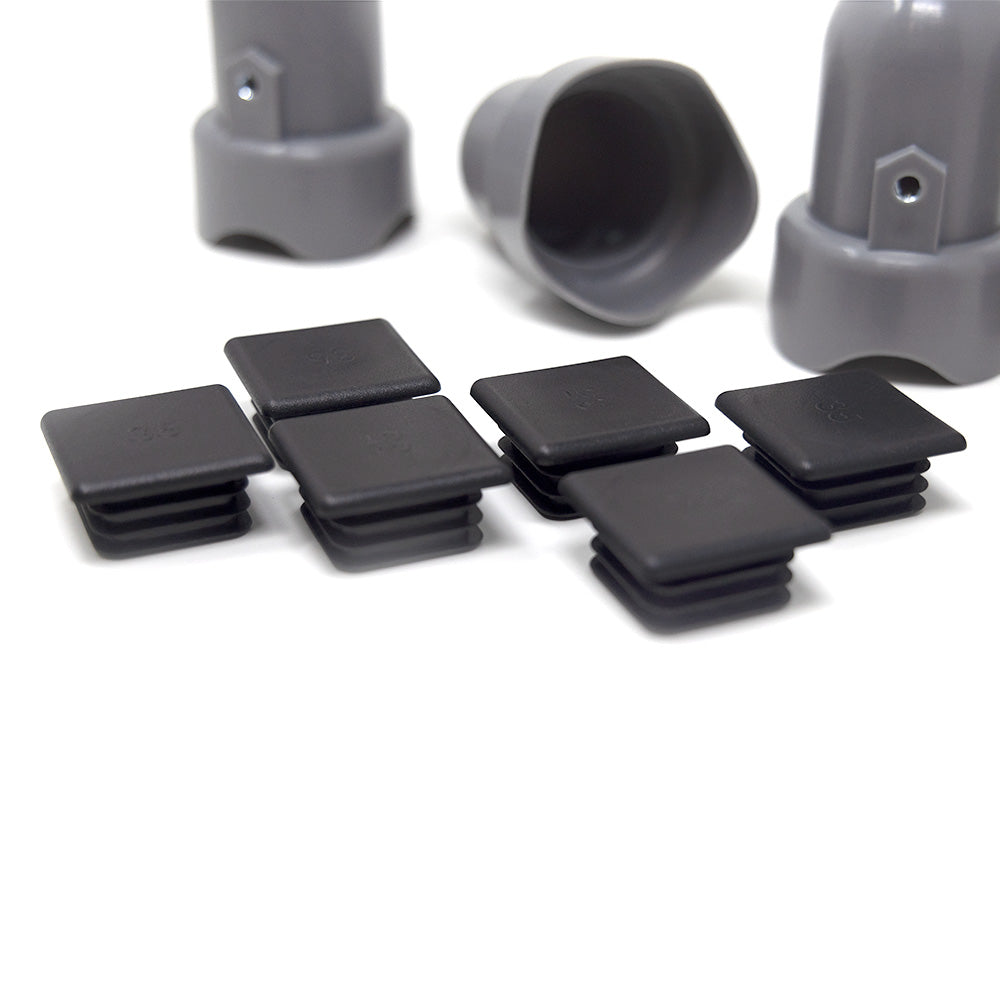 Large Grey Pole Cap Kit with Bolts and End Caps (Set of 6) 8049, 1016, 8003