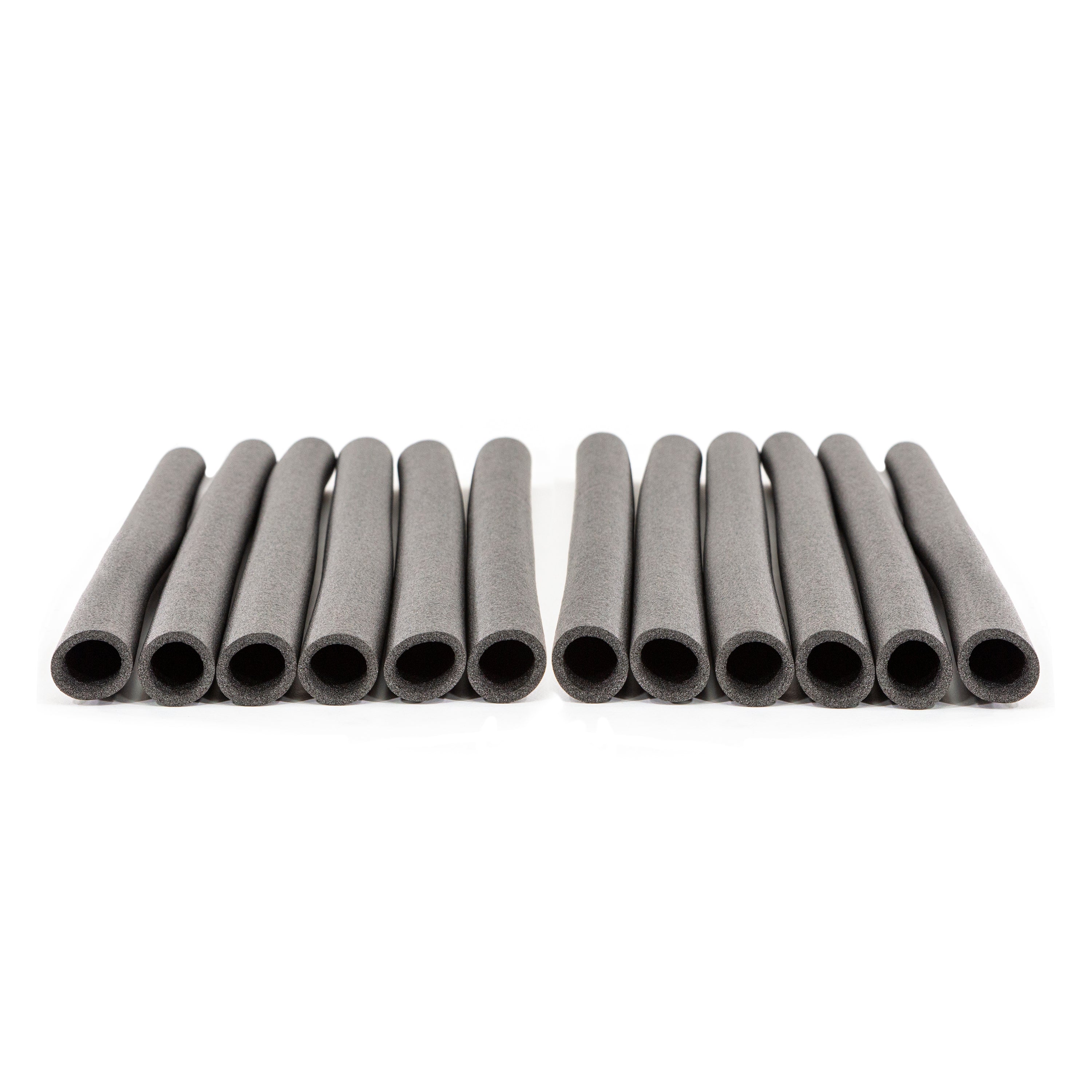 Twelve pieces of enclosure foam lying next to each other. 