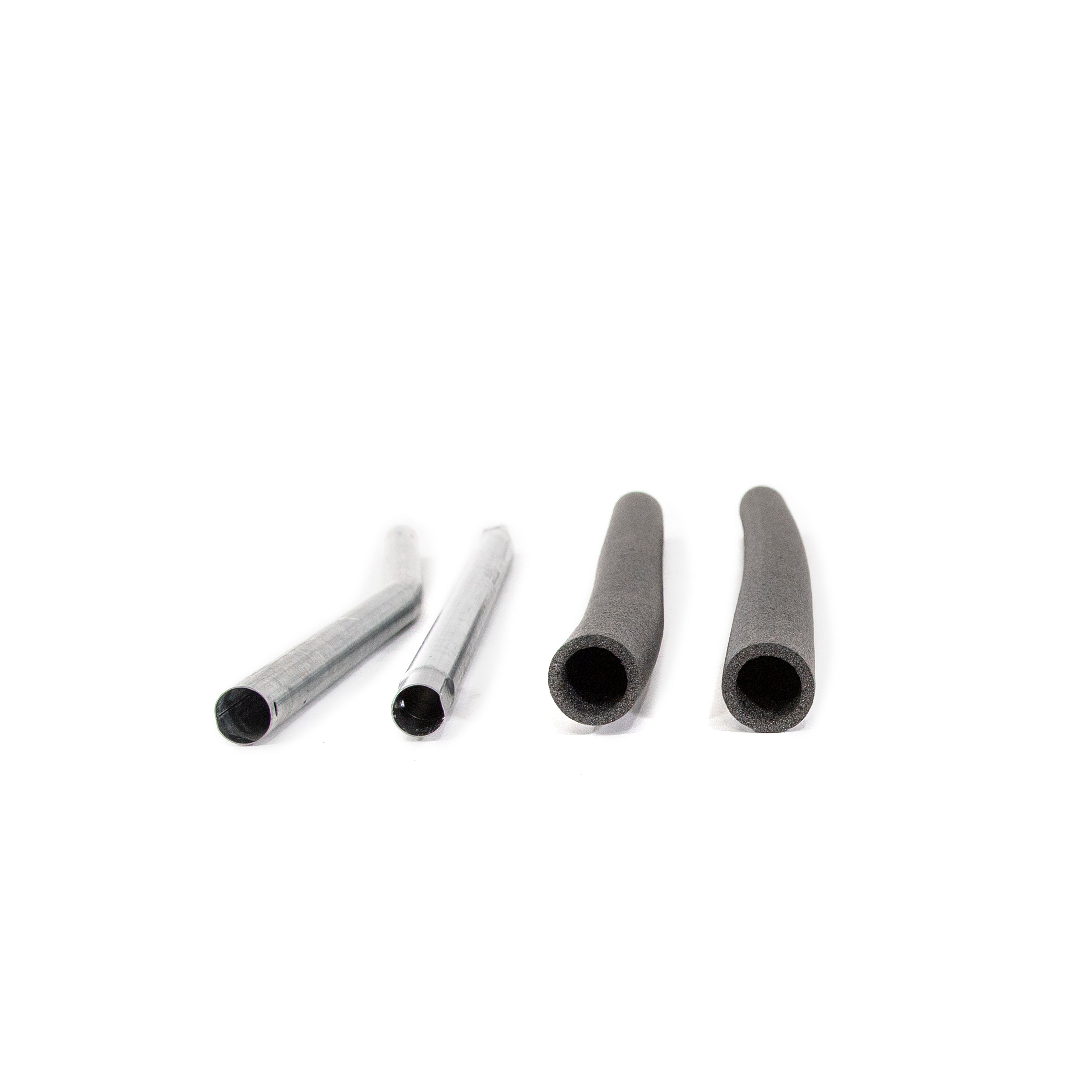 Two poles and two foam sleeves. 