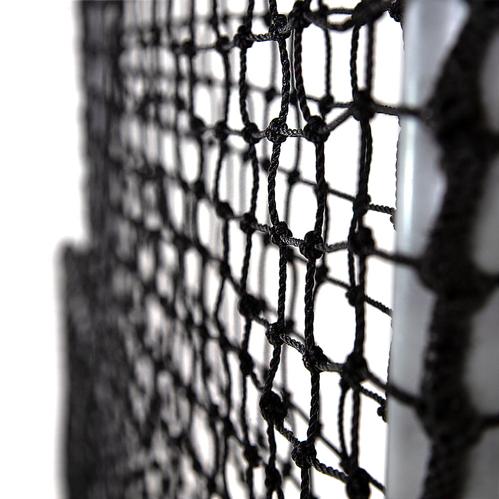 Close-up view of the durable, UV-protected polyethylene sports netting.