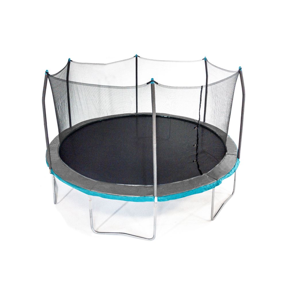 15' Round Trampoline - Gray & Light Blue