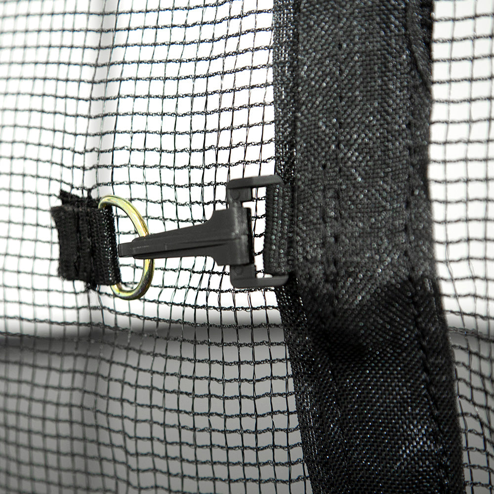 Enclosure net door can be closed with a clip.